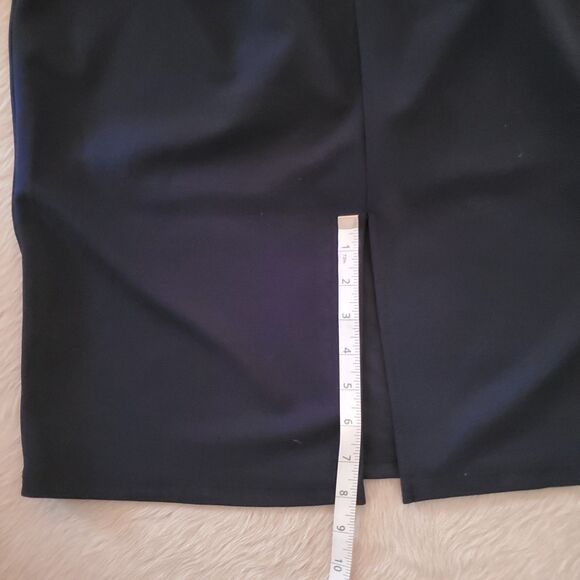 NWT ABS Collection Womens Sheath Dress Size10 Navy Blue Bell Sleeve Off Shoulder - Picture 9 of 14